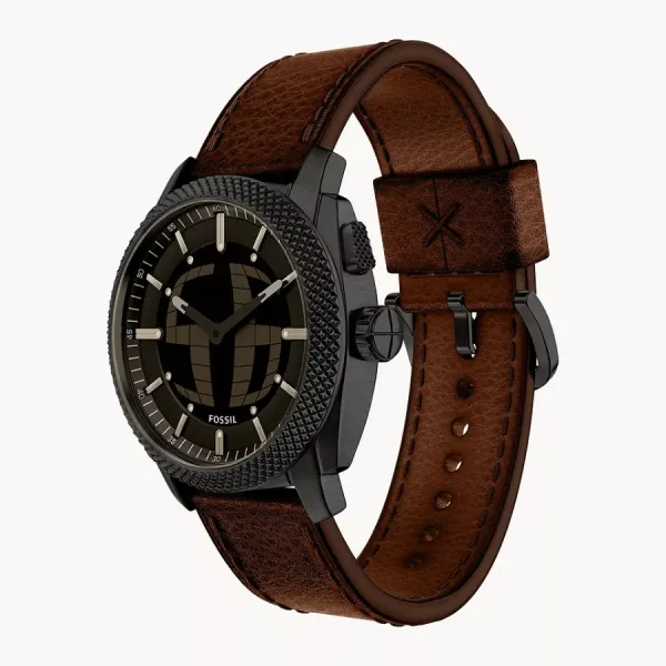 Đồng Hồ Nam Fossil Machine Big Tic 41mm Brown Leather Watch FS6165 Màu Nâu