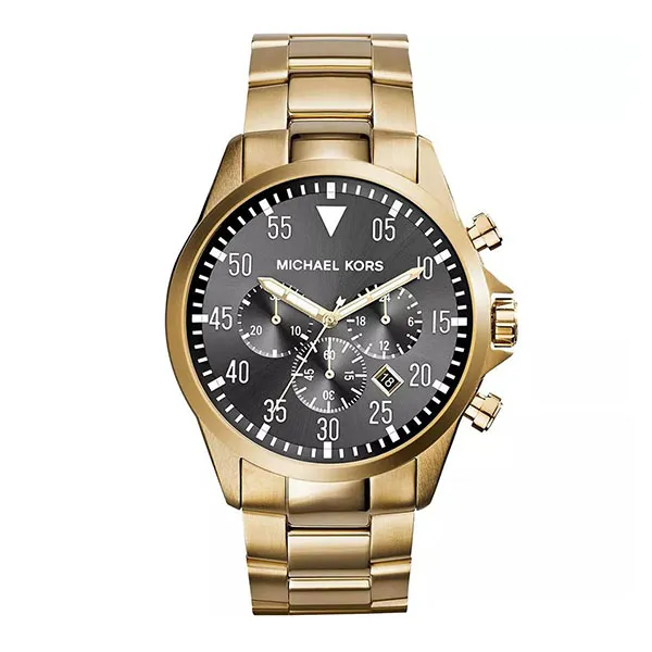 Đồng Hồ Nam Michael Kors MK Gage Black Tone Chronograph Watch 45mm Màu Vàng Đen