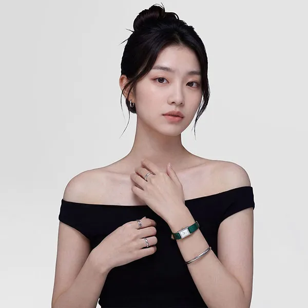 Đồng Hồ Nữ Daniel Wellington Bound Mini Green Lizard White Silver DW00100902 Màu Xanh Trắng