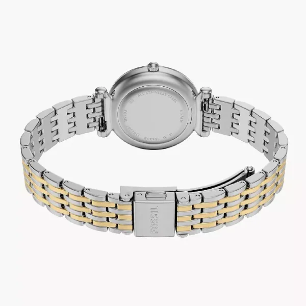 Đồng Hồ Nữ Fossil Carlie 28mm Three-Hand Two-Tone Stainless Steel Watch ES5439 Màu Bạc Phối Vàng