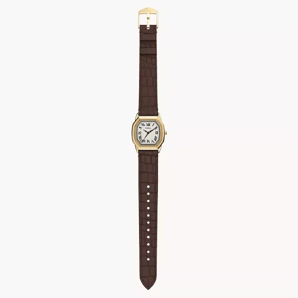 Đồng Hồ Nữ Fossil Harlow 27mm Three-Hand Brown Croco Leather Watch ES5426 Màu Nâu