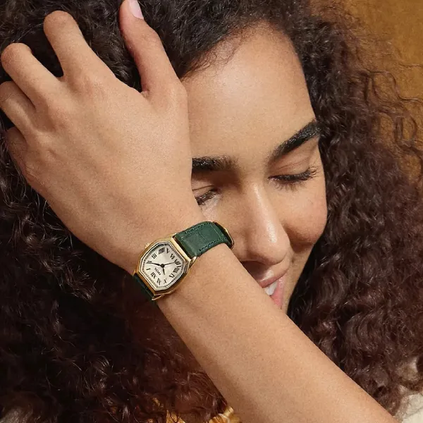 Đồng Hồ Nữ Fossil Harlow 27mm Three-Hand Green Croco Leather Watch ES5427 Màu Xanh Lá