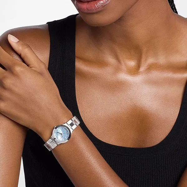 Đồng Hồ Nữ Michael Kors MK7569 Petite Billie Silver-Tone Watch Màu Bạc Xanh
