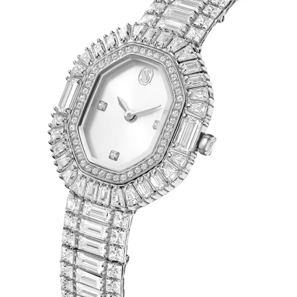 Đồng Hồ Nữ Swarovski Matrix Octagon Watch Baguette Cut, Metal Bracelet, Silver Tone, Stainless Steel 5724516 Màu Bạc