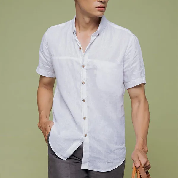 Áo Sơ Mi Nam F2 Fashion & Freedom Linen Men In Style SMMN010-T-S-0820 Màu Trắng Size S