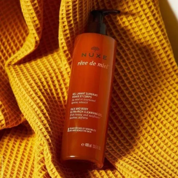 Gel Rửa Mặt Mật Ong Dưỡng Ẩm Nuxe Rêve De Miel Face And Body Ultra Rich Cleansing Gel 400ml