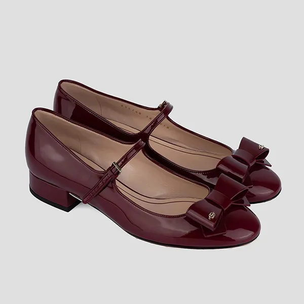 Giày Cao Gót Nữ Gucci Ballet Flat With Bow Mini Logo In Red 835748 0B9J0 6207 Màu Đỏ Size 36