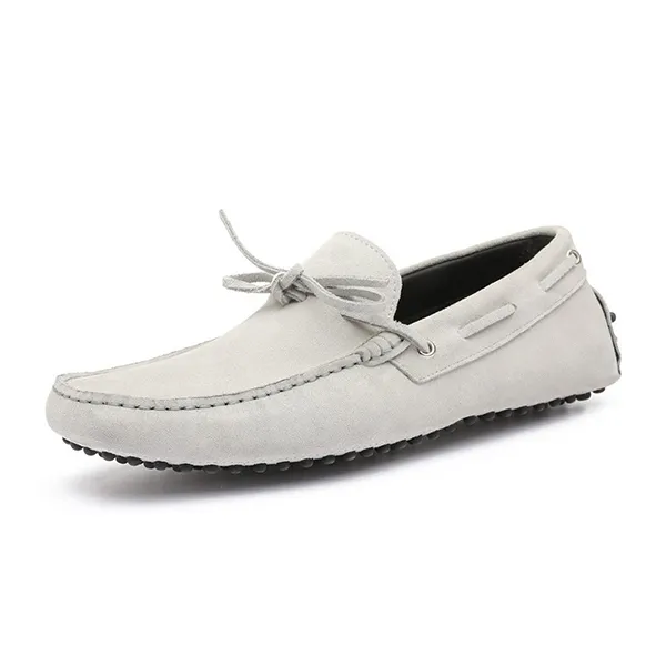 Giày Lười Nam Germano Bellesi Da Lộn 130 - 01 Màu Xám Trắng Size 38