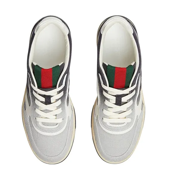 Giày Sneaker Nam Gucci Re-Web GG Denim & Leather Trim In Blue 838922 FAEV3 4053 Màu Xám Đậm Size 7