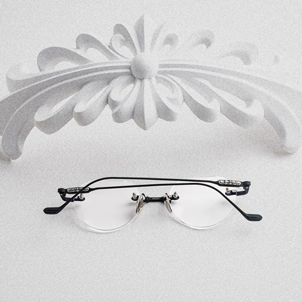 Gọng Kính Chrome Hearts Soffffffffers I Matte Black/Shiny Silver Màu Đen