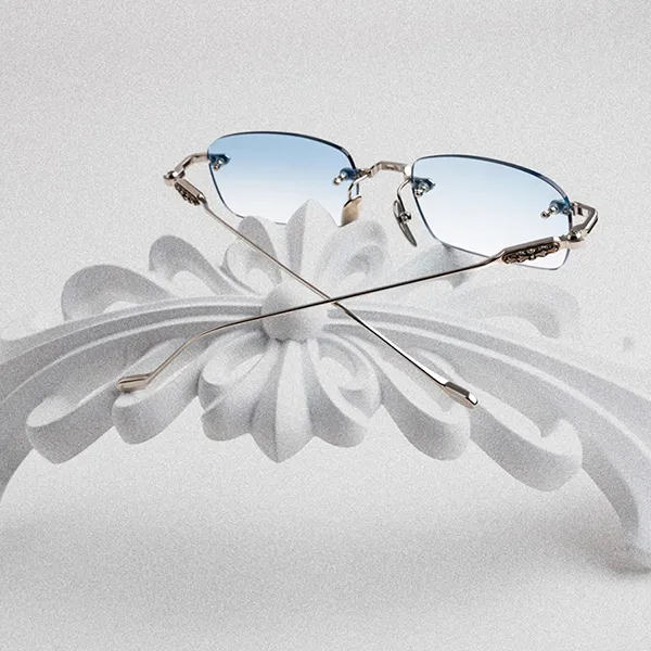 Kính Mắt Chrome Hearts Soffffffffers I Shiny Sliver Màu Xanh Bạc