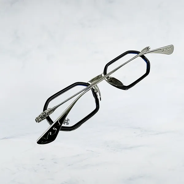 Gọng Kính Unisex Chrome Hearts Stylida Black/Shiny Silver Màu Đen