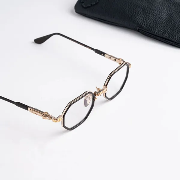 Gọng Kính Unisex Chrome Hearts Tatters Classic Brown - Gold Plated Màu Nâu