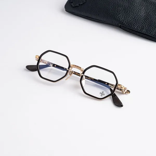 Gọng Kính Unisex Chrome Hearts Tatters Classic Brown - Gold Plated Màu Nâu