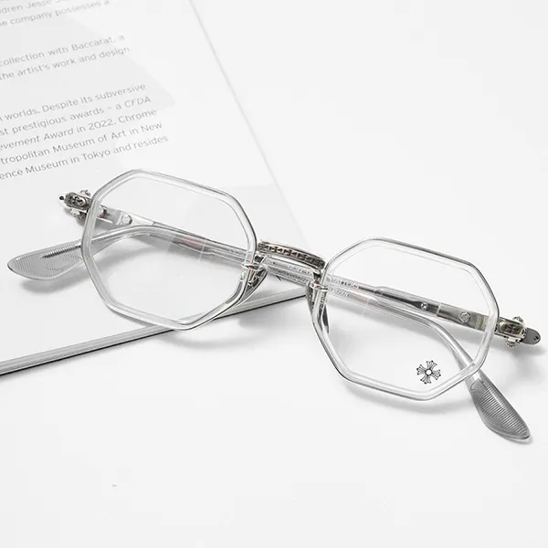 Gọng Kính Unisex Chrome Hearts Tatters Crystal Graphite Glasses Màu Bạc