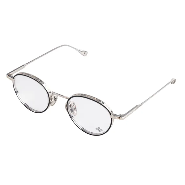 Gọng Kính Unisex Chrome Hearts Thick Mate Black/Shiny Silver Màu Bạc