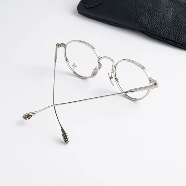 Gọng Kính Unisex Chrome Hearts Thick Mate Black/Shiny Silver Màu Bạc
