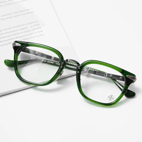 Gọng Kính Unisex Chrome Hearts Titanasluvr Moss/Pewter Glasses Màu Xanh Green