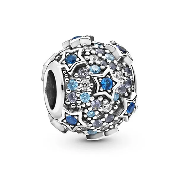Hạt Vòng Charm Nữ Pandora Splendid Stars 798467C01 Màu Bạc Xanh