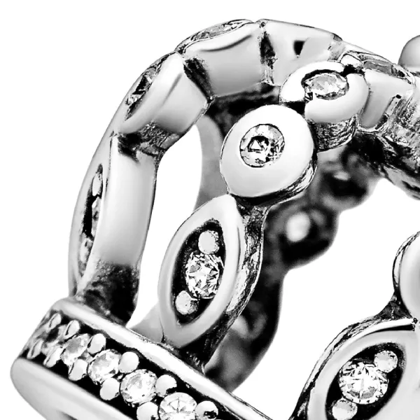 Hạt Vòng Charm Pandora Crown Silver Charm With Clear Cubic Zirconia 792058 Màu Bạc