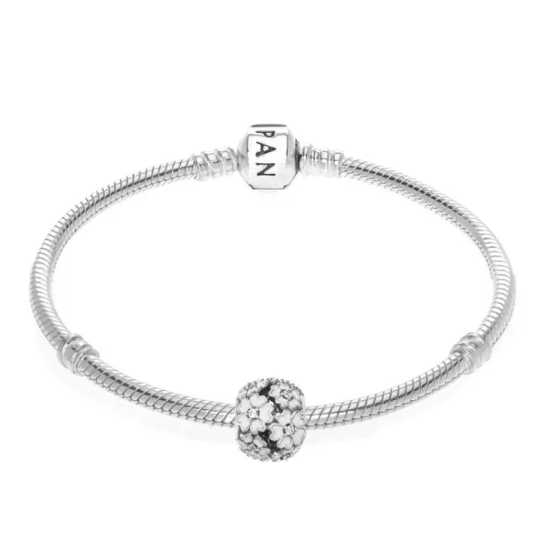 Hạt Vòng Charm Pandora Primrose Meadow Charm 791488EN12 Màu Bạc