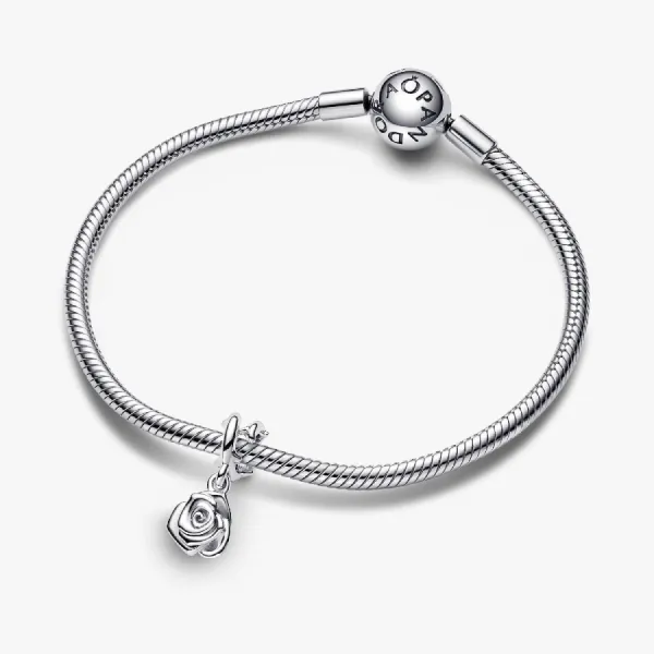 Hạt Vòng Charm Pandora Rose In Bloom Dangle Charm 793213C00 Màu Bạc