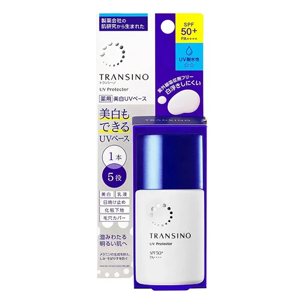 Kem Chống Nắng Dưỡng Trắng Và Nâng Tone Transino Whitening UV Protector SPF 50+ PA++++ 30ml