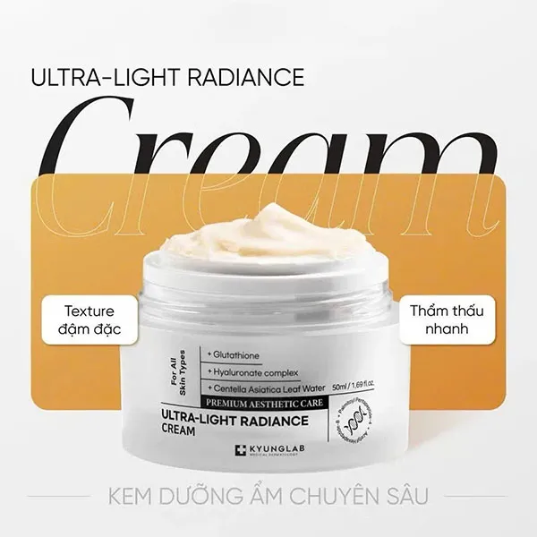 Kem Dưỡng Cấp Ẩm, Trắng Da KyungLab Ultra-Light Radiance Cream 50ml