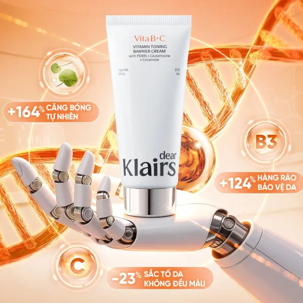 Kem Dưỡng Da Hỗ Trợ Dưỡng Trắng Dear Klairs Vitamin Toning Barrier Cream 60g
