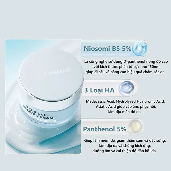 Kem Dưỡng Phục Hồi Da Sena Demar S.O.S Skin Relief Cream 50g