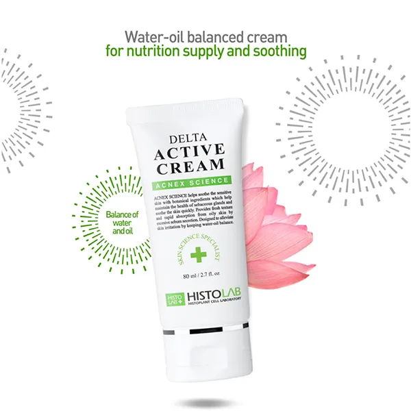 Kem Hỗ Trợ Giảm Mụn Và Kiểm Soát Bã Nhờn Histolab Delta Active Cream 80ml