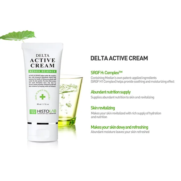 Kem Hỗ Trợ Giảm Mụn Và Kiểm Soát Bã Nhờn Histolab Delta Active Cream 80ml