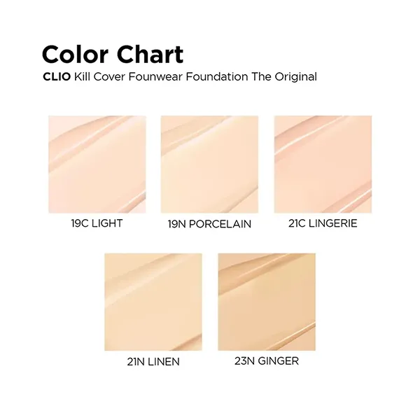 Kem Nền Clio Kill Cover Founwear Foundation The Original Tone 23N 35ml