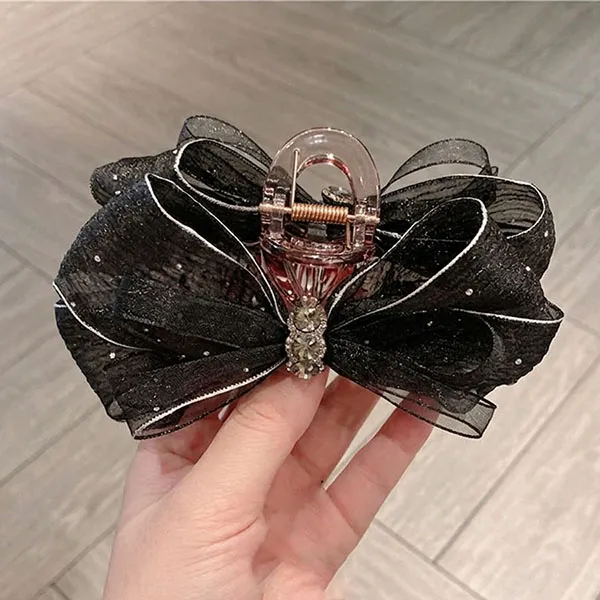 Kẹp Tóc Nữ Meri Nocturne Bow HC233 Màu Đen/ Vàng Hồng