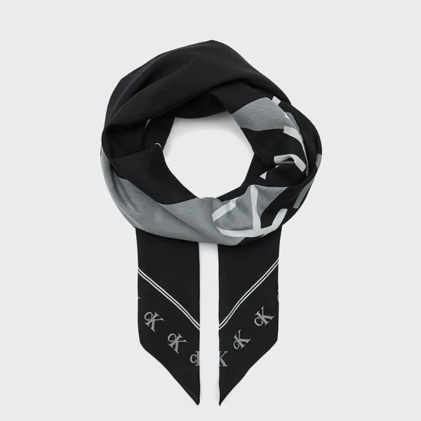 Khăn Nữ Calvin Klein CK Logo Scarf 475497_102 Màu Đen
