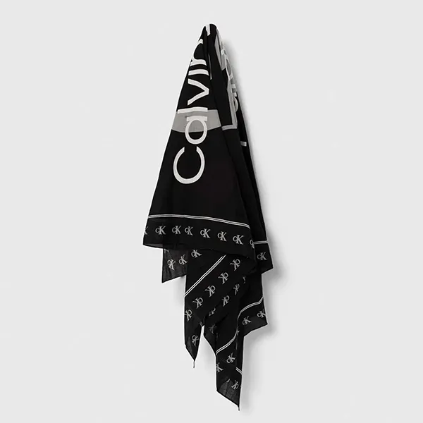 Khăn Nữ Calvin Klein CK Logo Scarf 475497_102 Màu Đen