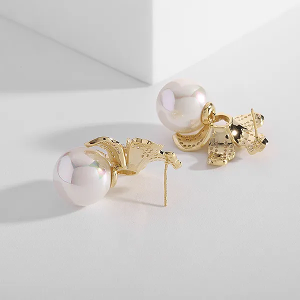 Khuyên Tai Nữ Jessica Pearl Pearl Orchid JE24-V Màu Vàng Gold
