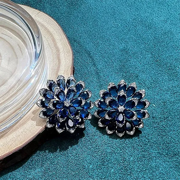 Khuyên Tai Nữ Kya Jewel Azure Bloom KE18 Màu Xanh Lam