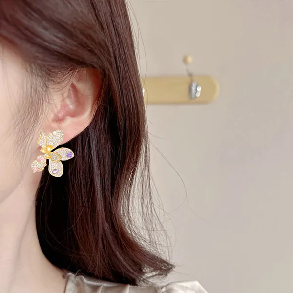 Khuyên Tai Nữ Kya Jewel Dancing Orchid KE23-V Màu Vàng