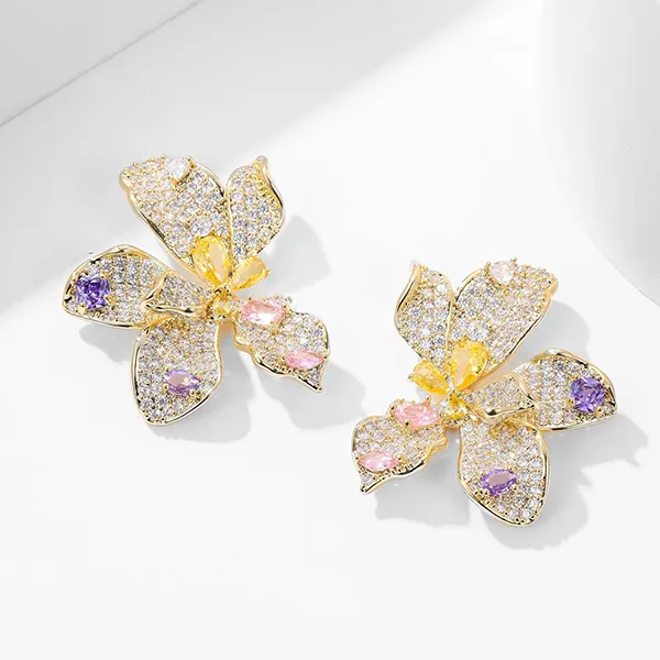 Khuyên Tai Nữ Kya Jewel Dancing Orchid KE23-V Màu Vàng