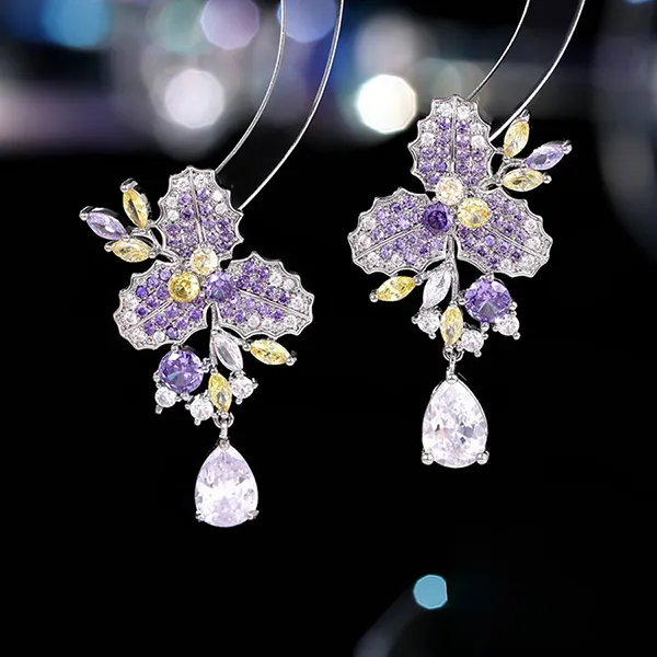 Khuyên Tai Nữ Kya Jewel Dreaming Holly KE26 Màu Tím