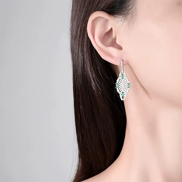 Khuyên Tai Nữ Kya Jewel Eternal Palace KE17 Màu Bạc/Xanh