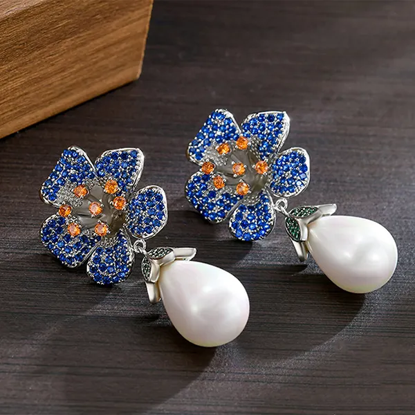 Khuyên Tai Nữ Kya Jewel Forget Me Not JE20 Màu Xanh/Trắng