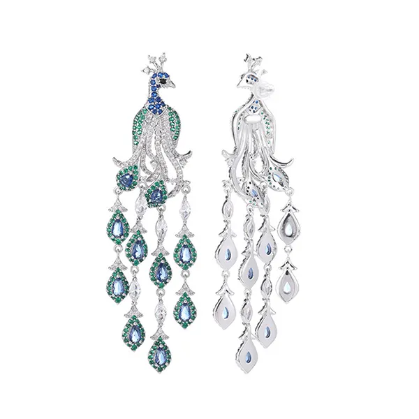 Khuyên Tai Nữ Kya Jewel Peacock Serenade KE24 Màu Bạc/Xanh
