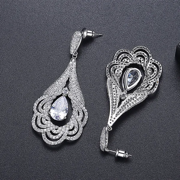 Khuyên Tai Nữ Kya Jewel Royal Tear KSE5 Màu Bạc