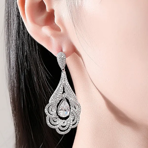 Khuyên Tai Nữ Kya Jewel Royal Tear KSE5 Màu Bạc