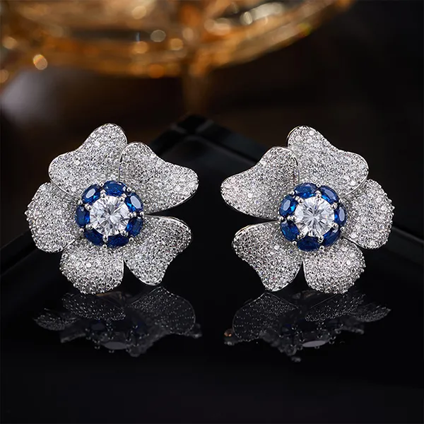 Khuyên Tai Nữ Kya Jewel Windblown Anemone KE25-X Màu Xanh/Trắng