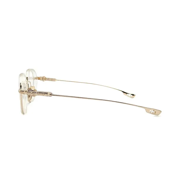Kính Mắt Cận Chrome Hearts Sex T-9 Crystal/Gold Plated Màu Vàng