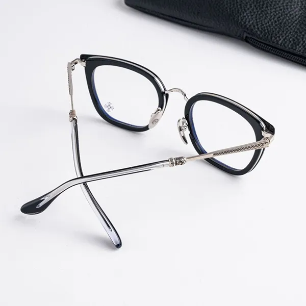 Kính Mắt Cận Chrome Hearts Strapadictome Black/Shiny Silver Màu Bạc - Đen