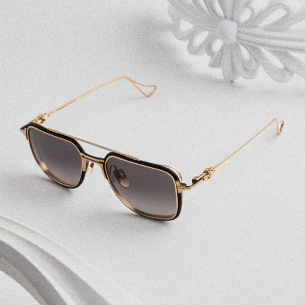 Kính Mát Chrome Hearts Humpster Matte Black - Gold Plated Màu Đen - Vàng